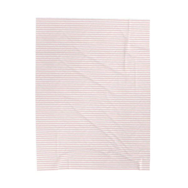 Striped Velveteen Plush Blanket — Soft Pink Throw for Nursery & Cozy Home