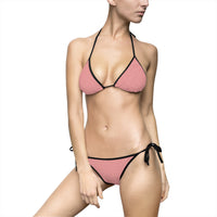 Pink Gingham Bikini — Women's Tie-Side Swimsuit