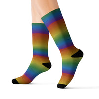 Multicolor Sublimation Crew Socks — Vertical Knit Pattern