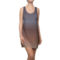 Brown Shape Knit-Texture Racerback Dress — Women's All-Over Print