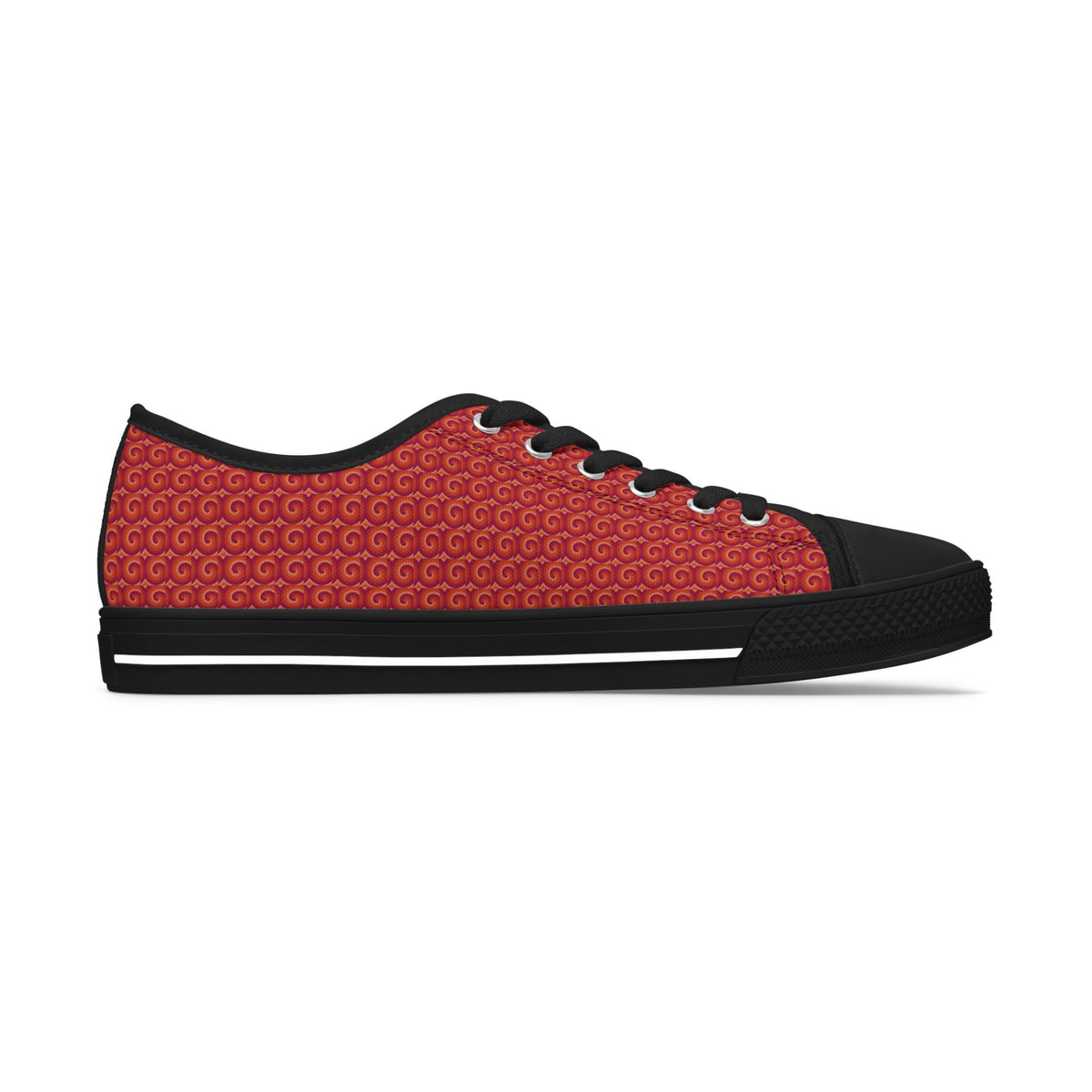 Red Canvas Women's Low Top Sneakers — Casual Everyday Lace-Up Shoes