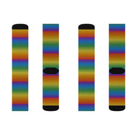 Multicolor Sublimation Crew Socks — Vertical Knit Pattern
