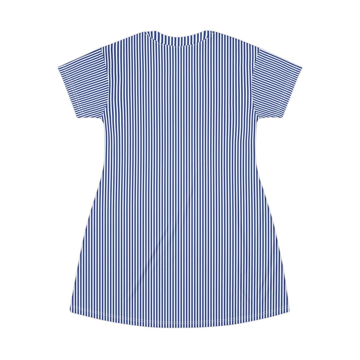 Blue Striped Knit T-Shirt Dress — Casual Cozy Summer & Holiday
