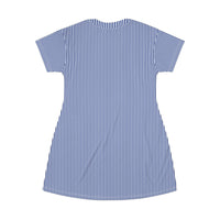 Blue Striped Knit T-Shirt Dress — Casual Cozy Summer & Holiday