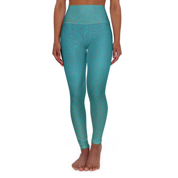 Green Print High-Waisted Leggings – Earthy Rust AOP
