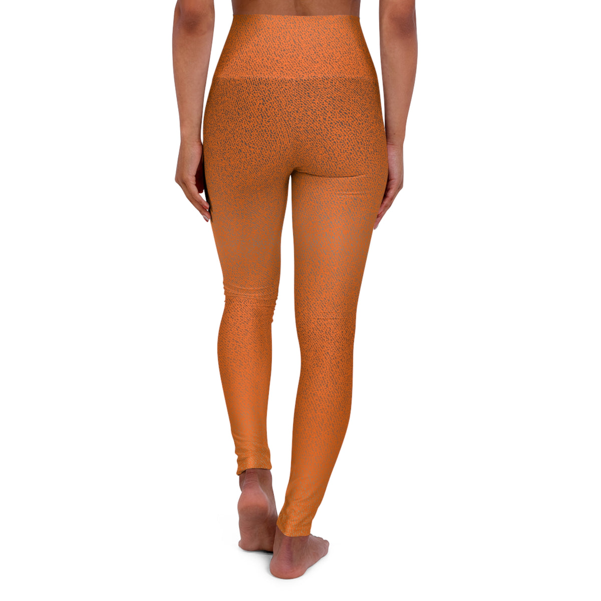 Orange Print High-Waisted Leggings – Earthy Rust AOP
