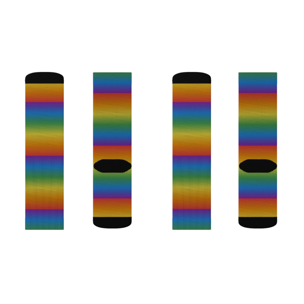 Multicolor Sublimation Crew Socks — Vertical Knit Pattern