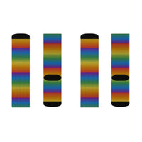 Multicolor Sublimation Crew Socks — Vertical Knit Pattern