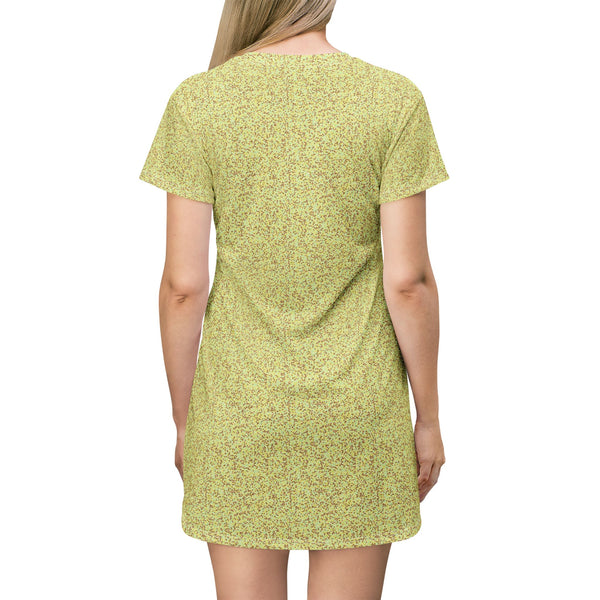 Casual Cozy Green Knit T-Shirt Dress — Summer & Holiday Wear