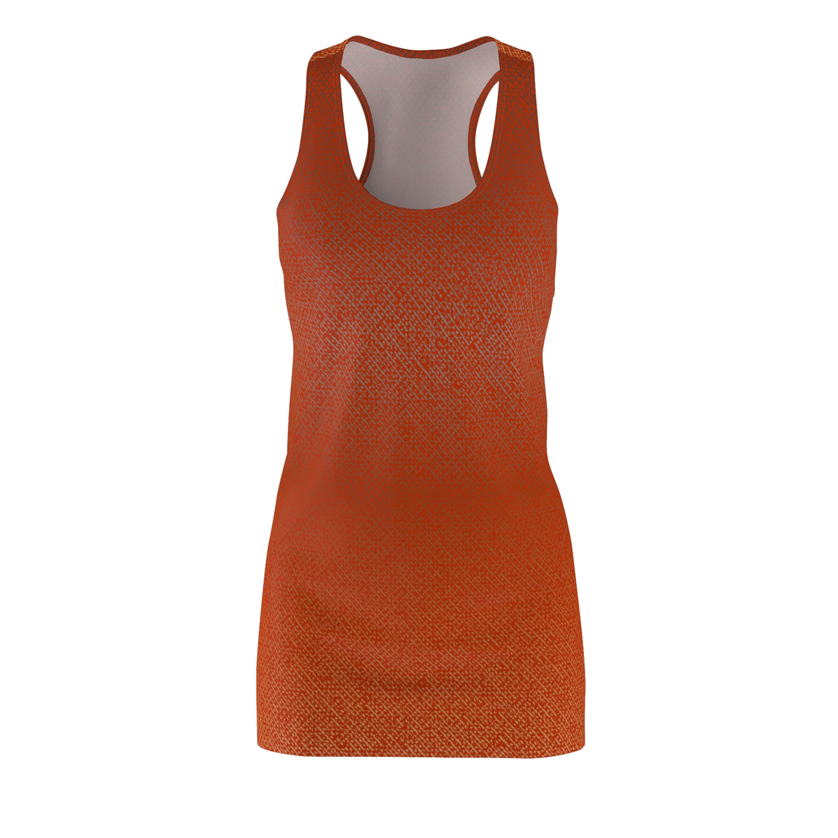 Orange Ombre Knit-Texture Racerback Dress — Women's All-Over Print