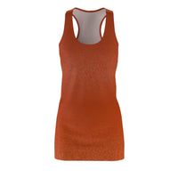 Orange Ombre Knit-Texture Racerback Dress — Women's All-Over Print