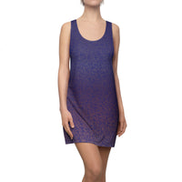 Purple Ombre Knit-Texture Racerback Dress — Women's All-Over Print