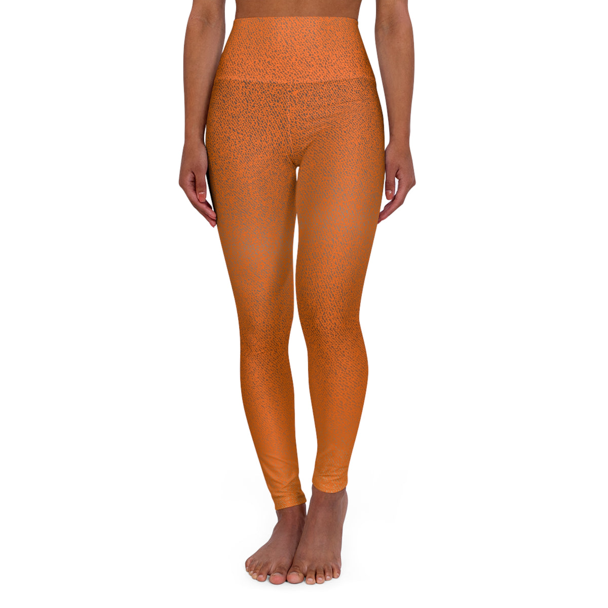 Orange Print High-Waisted Leggings – Earthy Rust AOP