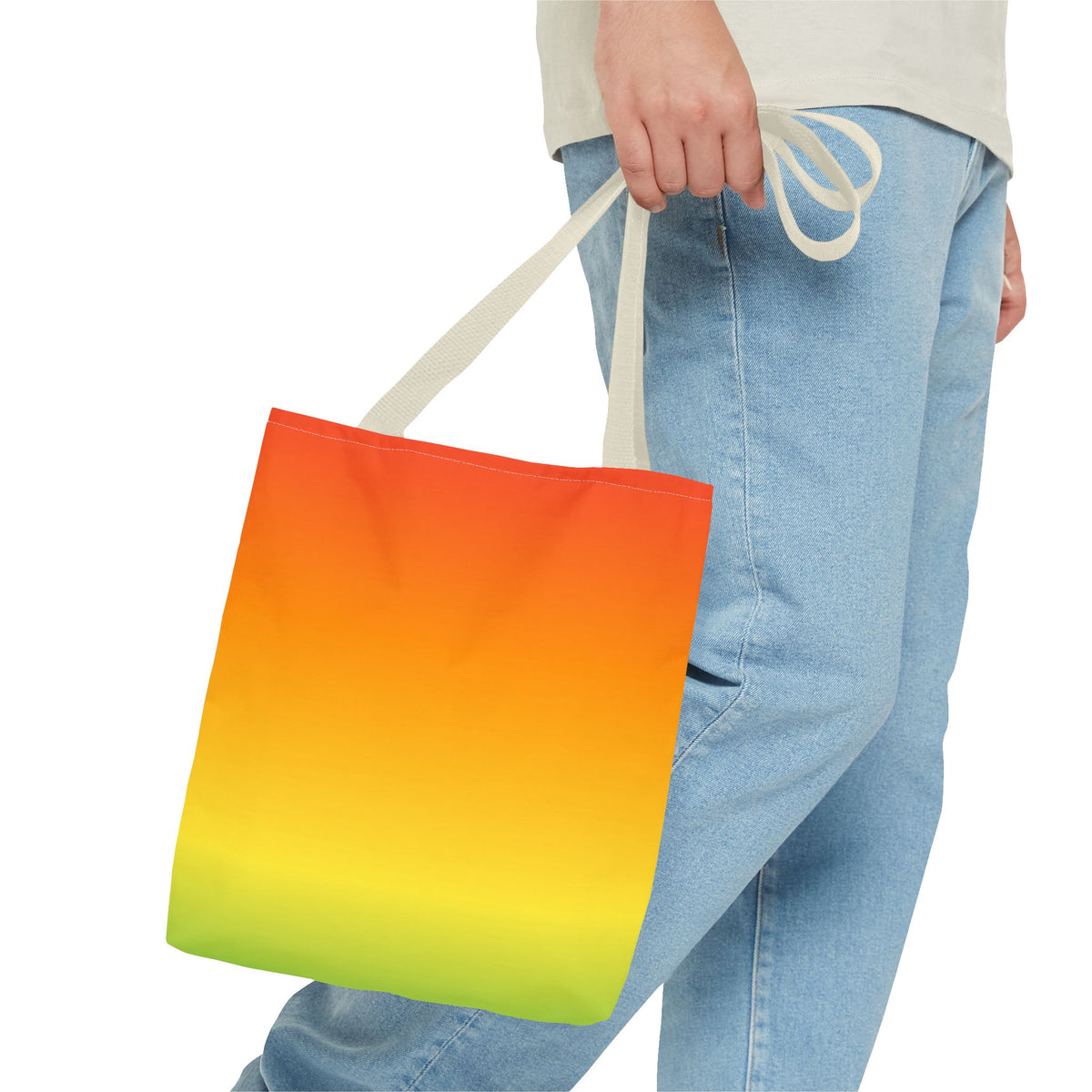 All-Over Print Tote Bag — Yellow  Canvas Carryall