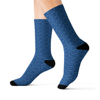 Blue Socks — All-Over Print Crew Socks