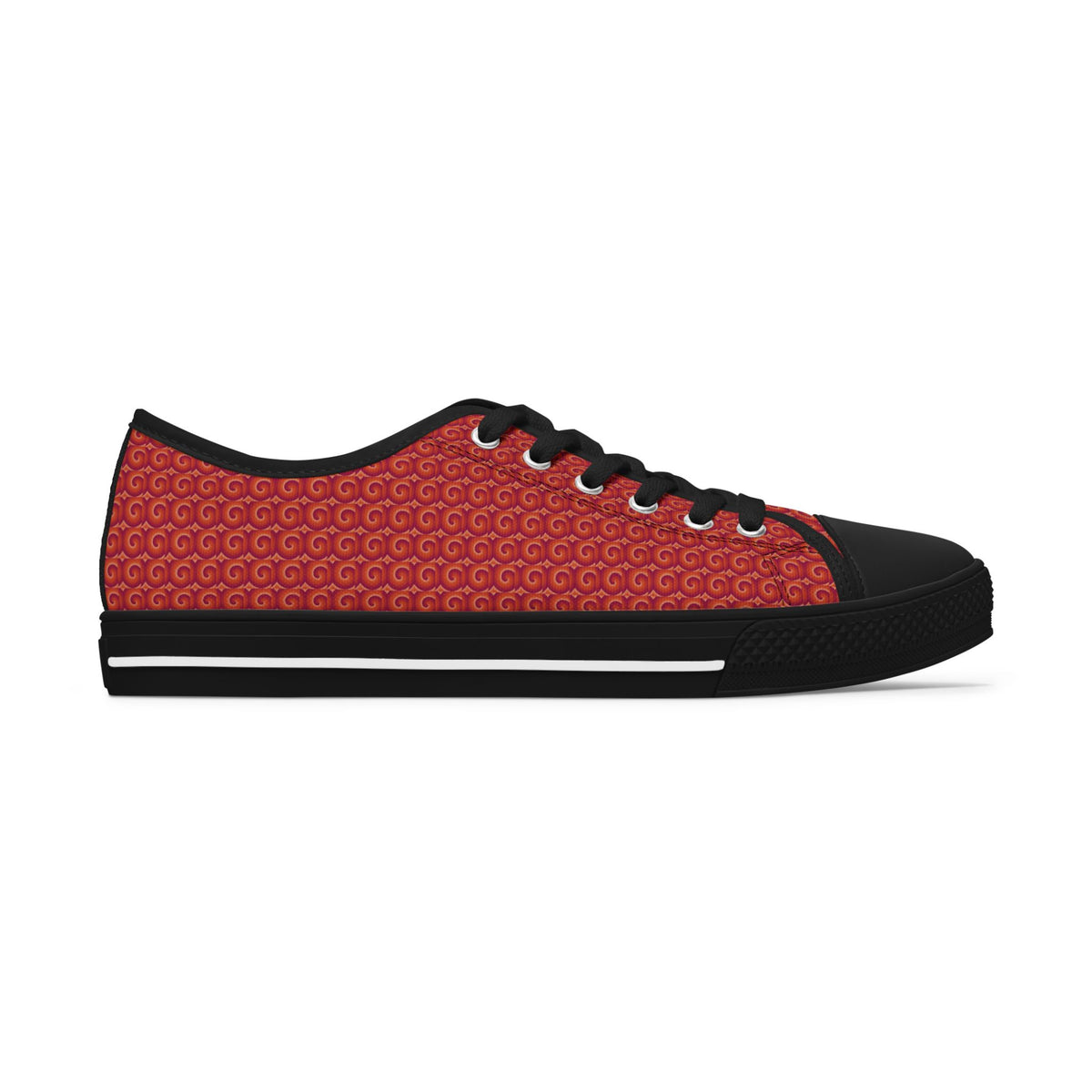 Red Canvas Women's Low Top Sneakers — Casual Everyday Lace-Up Shoes