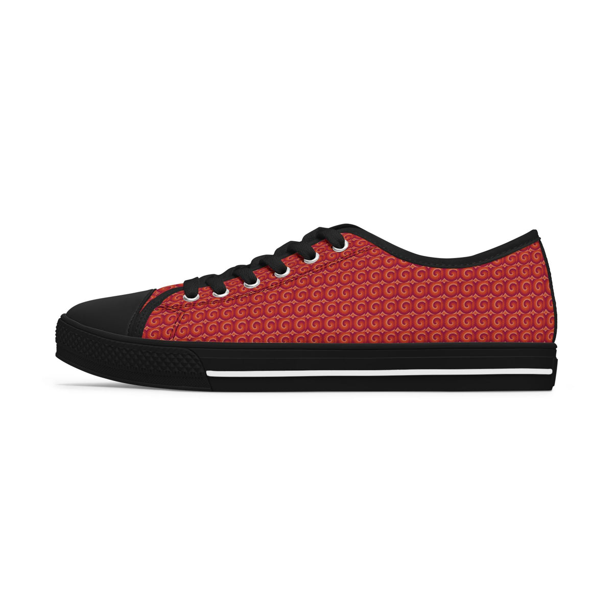 Red Canvas Women's Low Top Sneakers — Casual Everyday Lace-Up Shoes
