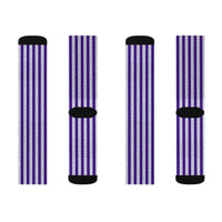 Purple Striped Sublimation Crew Socks — Vertical Knit Pattern