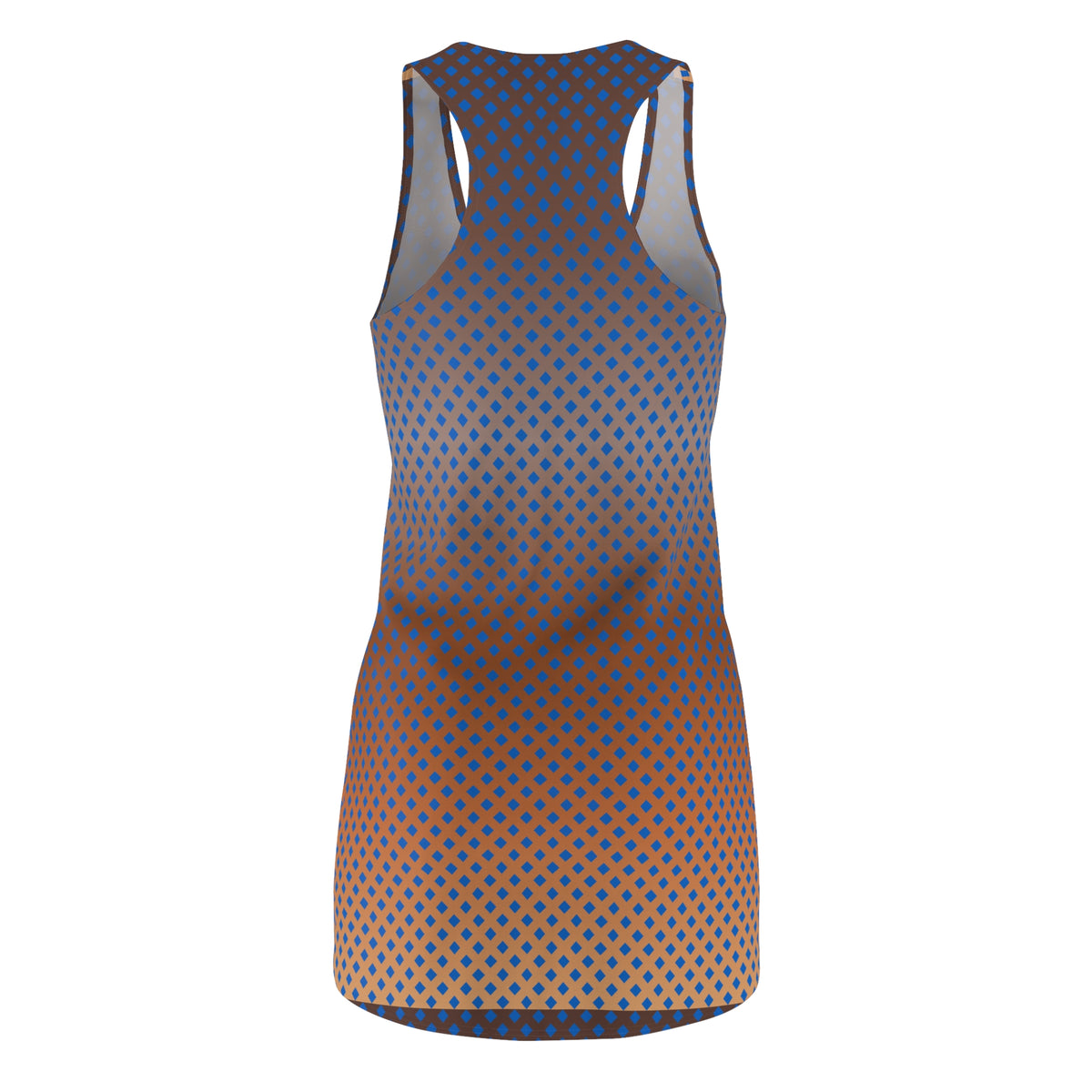 Brown Shape Knit-Texture Racerback Dress — Women's All-Over Print
