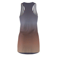 Brown Shape Knit-Texture Racerback Dress — Women's All-Over Print