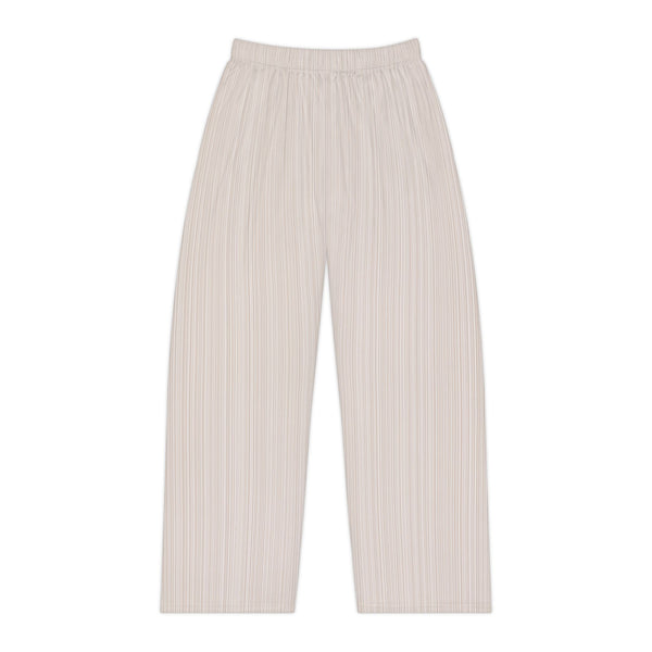 Women's Pleated Pajama Pants — Soft Striped Lounge Sleepwear