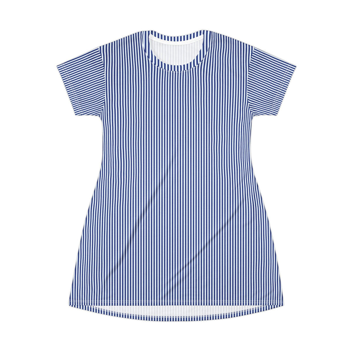 Blue Striped Knit T-Shirt Dress — Casual Cozy Summer & Holiday