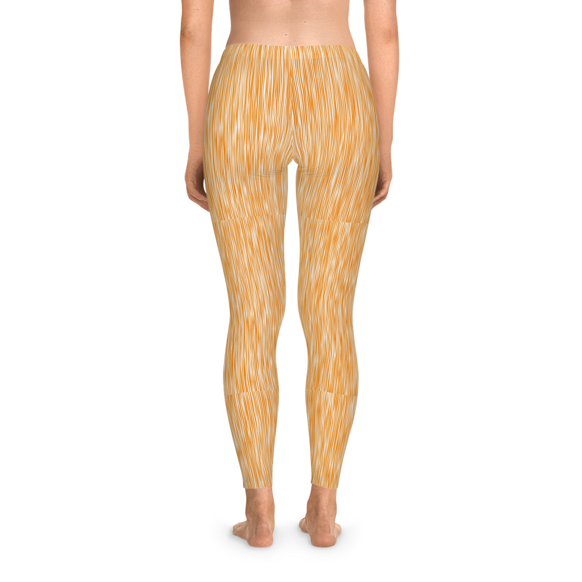 Orange Brushstroke Pattern Leggings —  Activewear