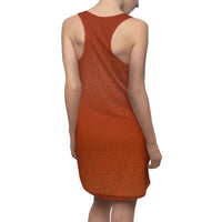 Orange Ombre Knit-Texture Racerback Dress — Women's All-Over Print