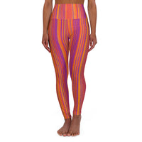 Orange Purple Print High-Waisted Leggings – Earthy Rust AOP