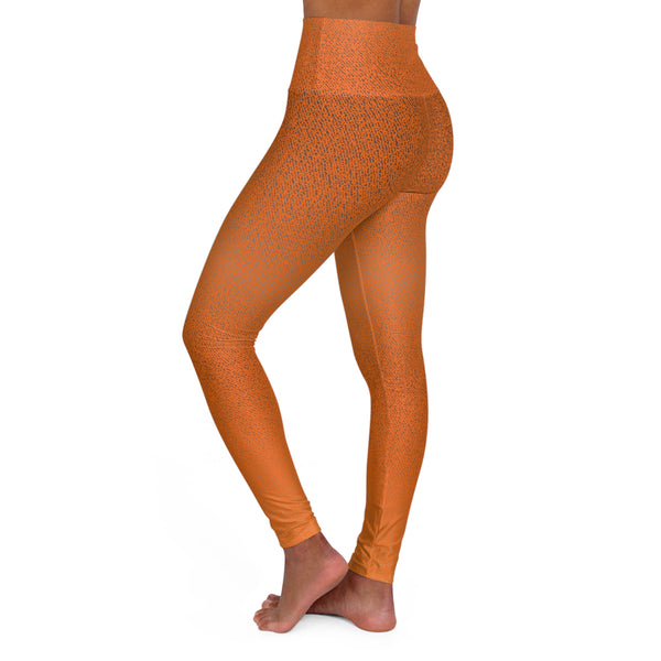 Orange Print High-Waisted Leggings – Earthy Rust AOP