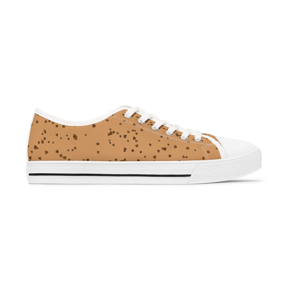 Low Top Sneakers — Tan Cork Texture Casual Canvas Shoes
