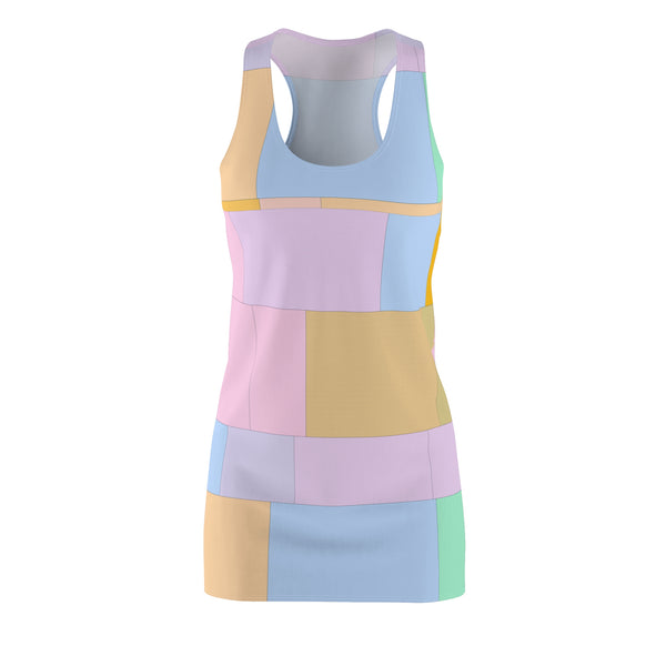 Pastel Patchwork Racerback Dress — Colorblock Summer Sundress
