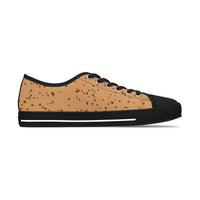 Low Top Sneakers — Tan Cork Texture Casual Canvas Shoes