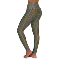 High-Waisted Leggings — Colorful Striped Tie-Dye Pattern