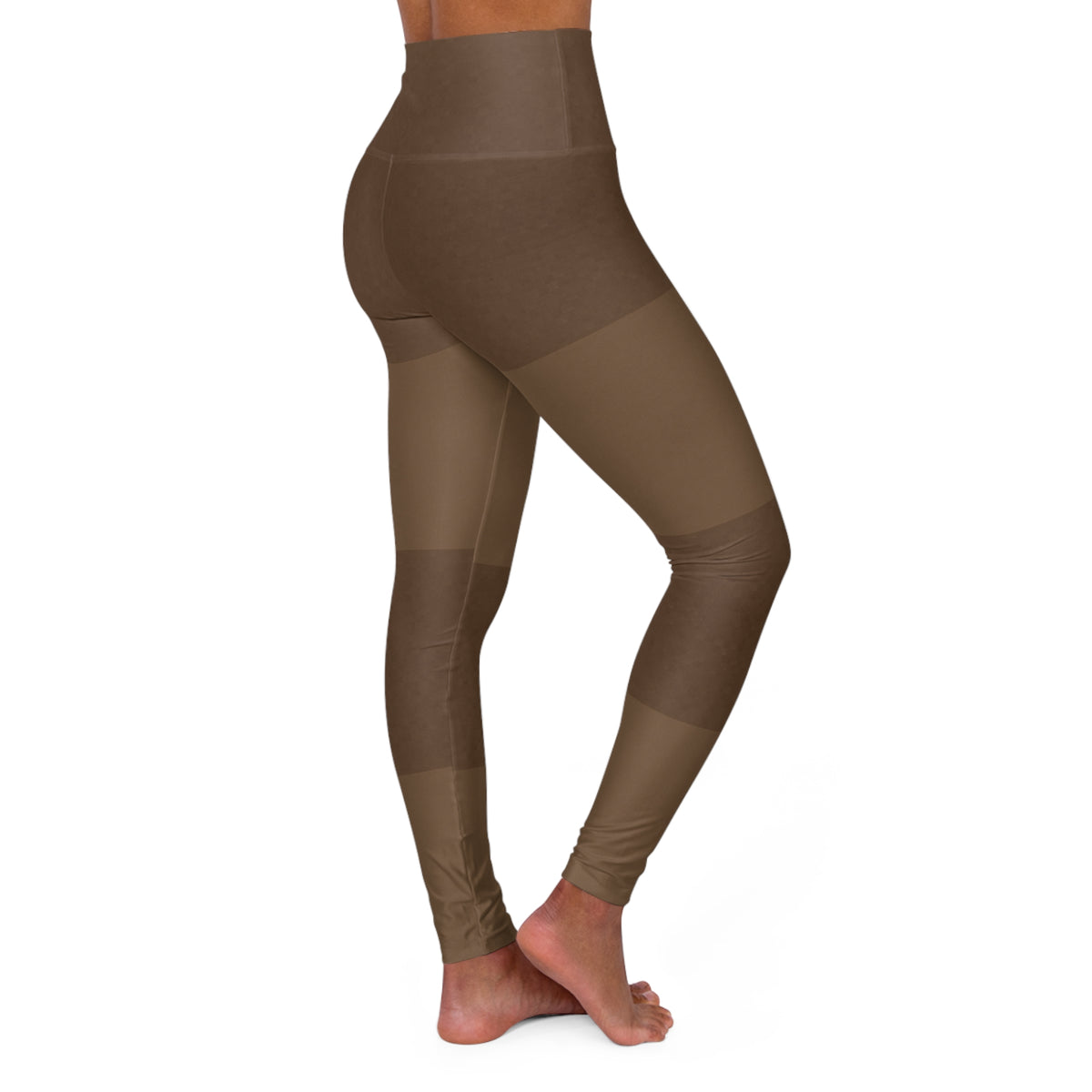 Brown Stripes High-Waisted Leggings – Earthy Rust AOP