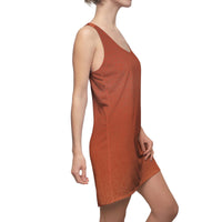 Orange Ombre Knit-Texture Racerback Dress — Women's All-Over Print