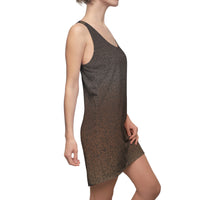 Brown Ombre Knit-Texture Racerback Dress — Women's All-Over Print