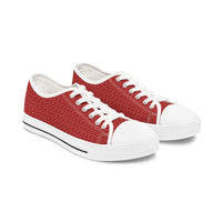 Red Canvas Women's Low Top Sneakers — Casual Everyday Lace-Up Shoes