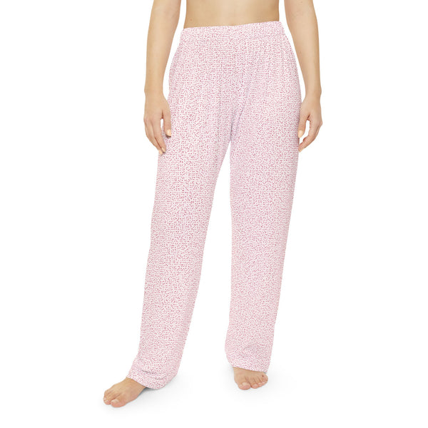 Women's Pajama Pants — Pink Heart Scatter All-Over Print Sleepwear