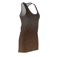 Brown Ombre Knit-Texture Racerback Dress — Women's All-Over Print