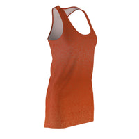 Orange Ombre Knit-Texture Racerback Dress — Women's All-Over Print