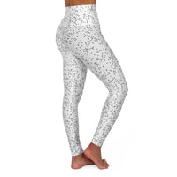 White Leopard Print High-Waisted Leggings – Earthy Rust AOP