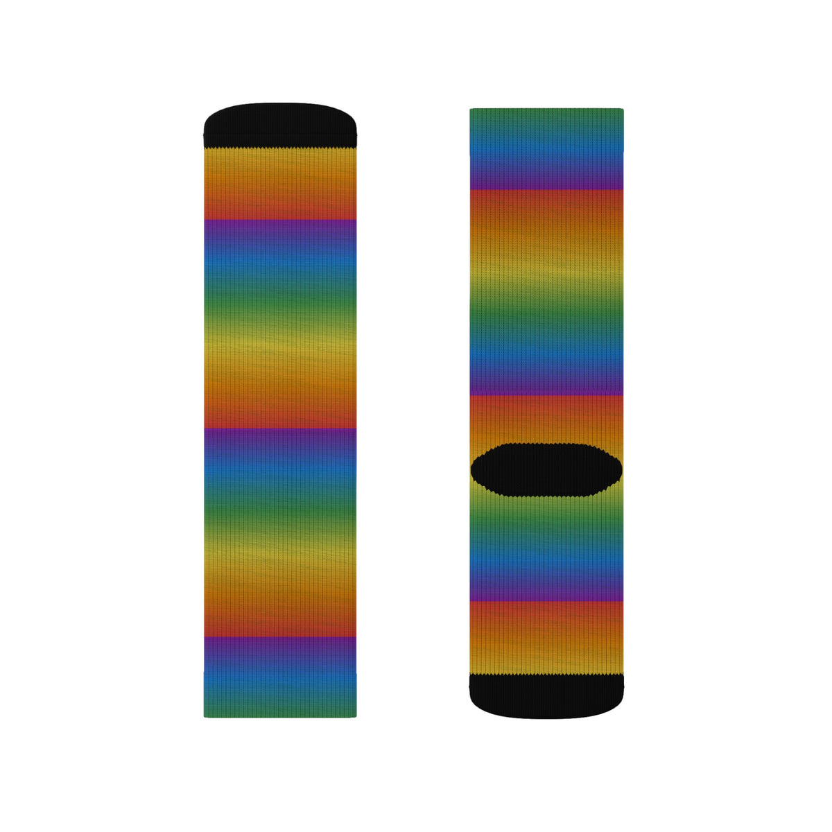 Multicolor Sublimation Crew Socks — Vertical Knit Pattern