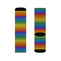 Multicolor Sublimation Crew Socks — Vertical Knit Pattern