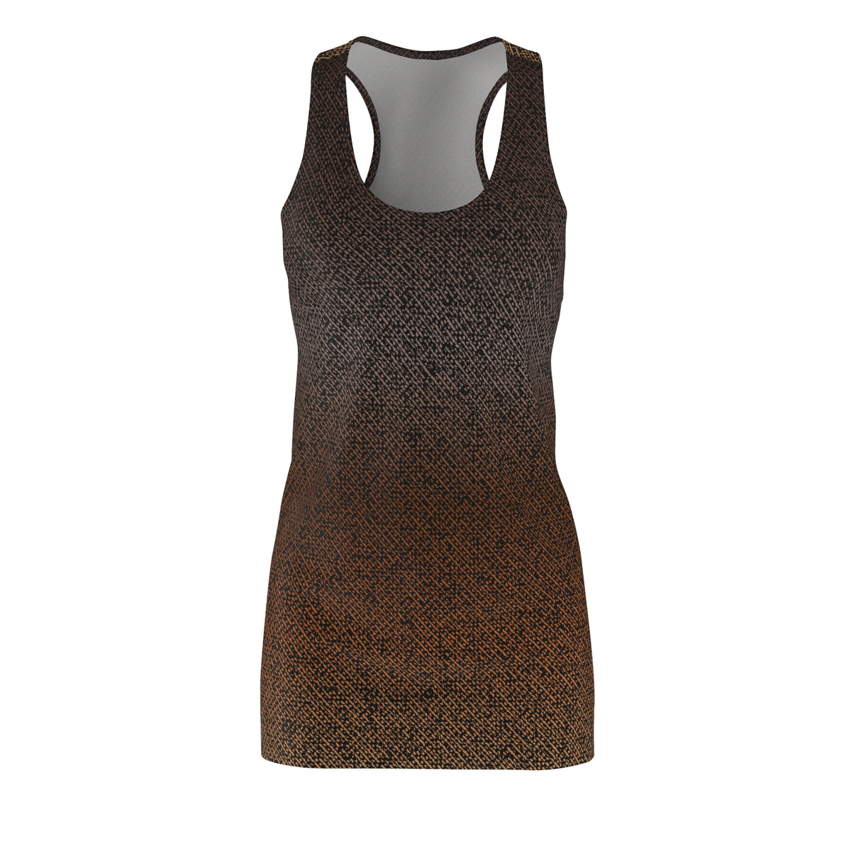 Brown Ombre Knit-Texture Racerback Dress — Women's All-Over Print