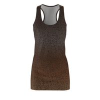 Brown Ombre Knit-Texture Racerback Dress — Women's All-Over Print