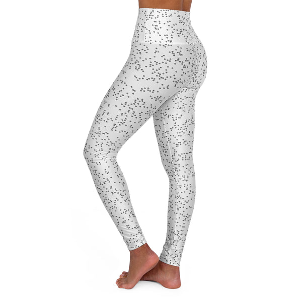 White Leopard Print High-Waisted Leggings – Earthy Rust AOP