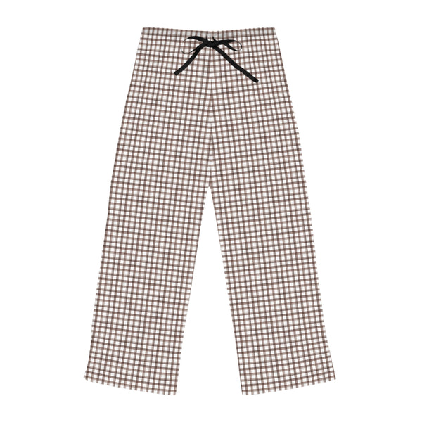 Brown Plaid Women’s Pajama Pants — Cozy Lounge Sleepwear