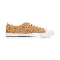 Low Top Sneakers — Tan Cork Texture Casual Canvas Shoes