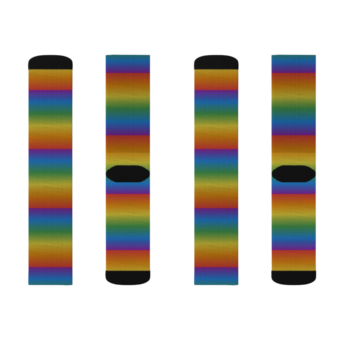 Multicolor Sublimation Crew Socks — Vertical Knit Pattern